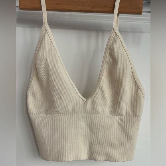 Free People Ali Low-Back Seamless Bra, Xs/Small, in ivory. - Picture 8 of 16